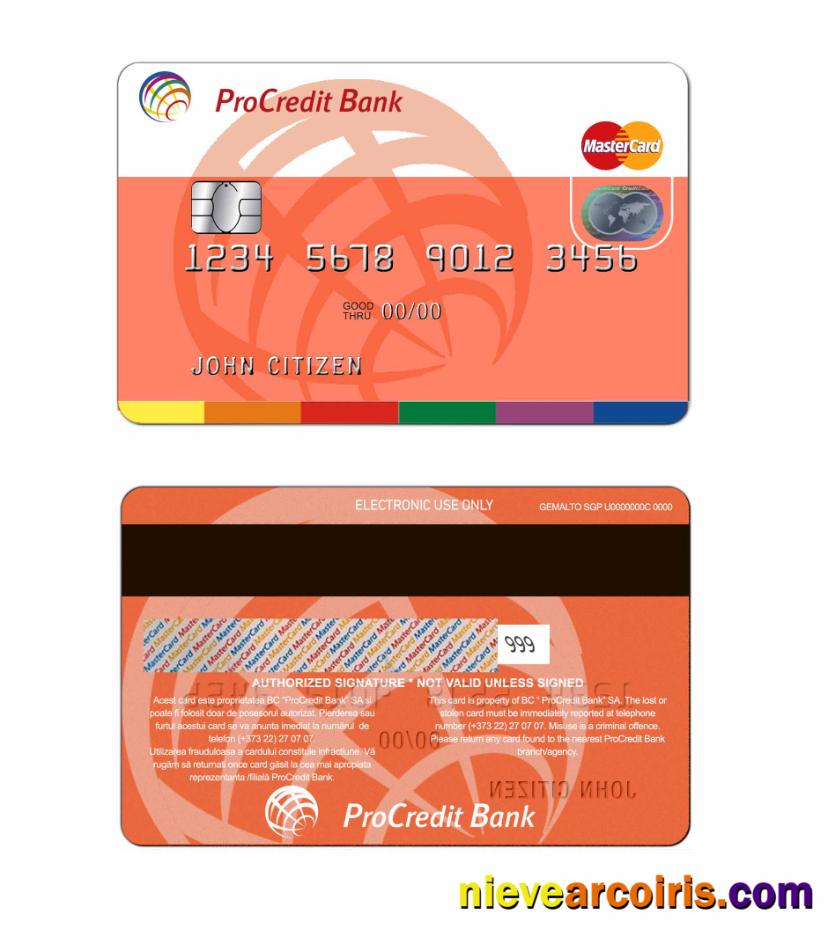 Moldova ProCredit bank mastercard